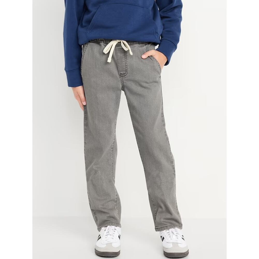 Old Navy Boys Wow Pull-On Straight Leg Jeans - Gray L (10-12)